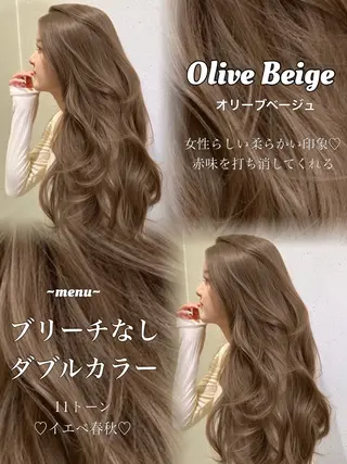 ロング カラー 透明感カラー✨🩵 韓国ヘアkanatoのヘアスタイル