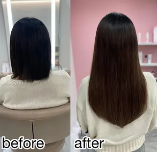 カラー セミロング 桃屋 桃屋のヘアスタイル