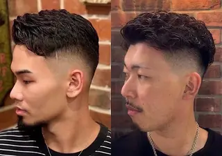 ショート パーマ 鉄尾 竜馬のヘアスタイル