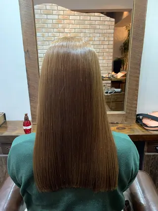 セミロング カラー 縮毛矯正 特化生田のヘアスタイル