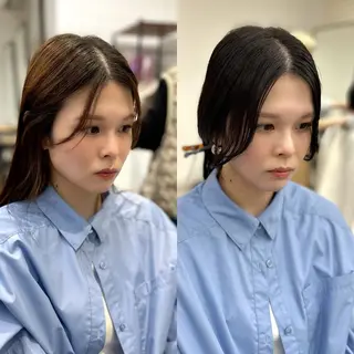 セミロング カラー パーマ ヘアアレンジ メンズ キッズ レイヤーカット 🌿透け感カラーのヘアスタイル