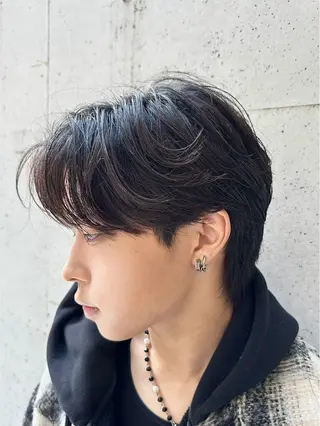 セミロング パーマ メンズ 立川韓国メンズヘア ニュアンスパーマ安井のヘアスタイル