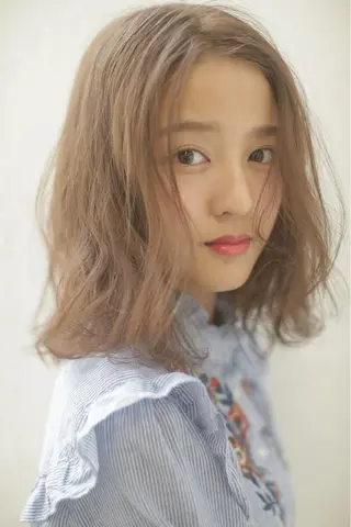 ミディアム カラー パーマ ヘアアレンジ メンズ キッズ ネイル マツエク・マツパ EnBlesS西宮 マンツーマン神道有基のヘアスタイル