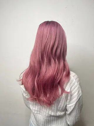 セミロング カラー RINA ブリーチ / 海外レイヤーのヘアスタイル