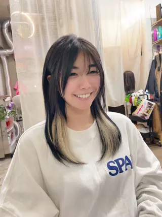 ミディアム プルエクステ界隈 ハイトーン/カツオ✨のヘアスタイル