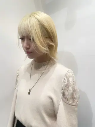 ショート カラー ヘアアレンジ 憧れの艶ハイトーンへ 🌙サイダサキのヘアスタイル