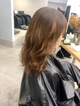 ミディアム パーマ leben serikaのヘアスタイル