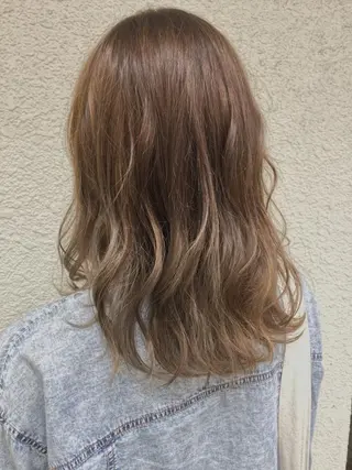 セミロング カラー パーマ ヘアアレンジ 【白髪ぼかし 専門GBG】自由が丘のヘアスタイル