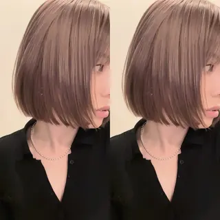 ショート カラー 透明感/縮毛/ボブ CHIHIROのヘアスタイル