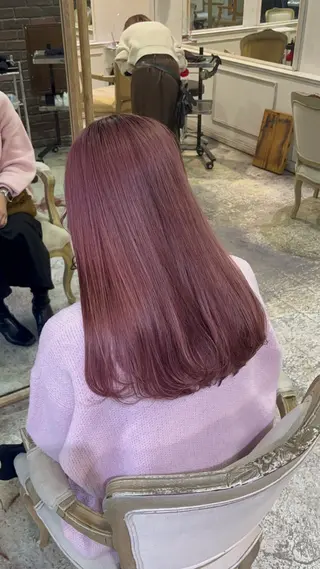 ロング 美髪矯正 透明感 カラー⭐️ユウキのヘアスタイル