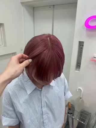 ショート カラー 💖似合わせカラー レイヤー💖縮毛矯正のヘアスタイル
