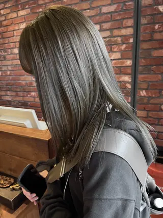 ロング カラー Vicky オリーブ メンズカジュアルのヘアスタイル