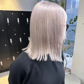 カラー ミディアム ♡韓国ヘア♡ ブリーチ✨ハイトーンのヘアスタイル