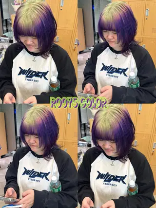 ミディアム カラー 横浜🍒ルーツカラー エクステ／RIEのヘアスタイル