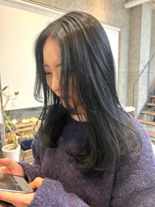 セミロング カラー 🤍垢抜け♡透明感 カラーmoeka🤍のヘアスタイル