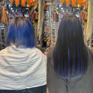 ショート カラー ヘアアレンジ 🌈派手髪エクステ ブレイズ🌈ひろとのヘアスタイル
