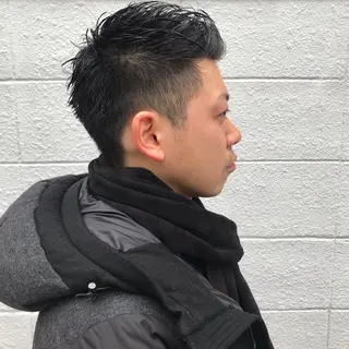 ショート カラー パーマ メンズ ニュアンスパーマ／ レイヤー／茶屋町のヘアスタイル