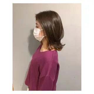 ミディアム カラー パーマ ヘアアレンジ 湯浅 直樹のヘアスタイル