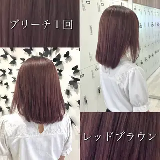 セミロング カラー 雅/ダブルカラー/ 白髪ぼかしハイライトのヘアスタイル