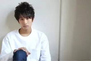 ショート カラー パーマ メンズ Lolonois池田 代表 鍜治本颯太のヘアスタイル