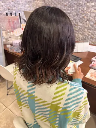 パーマ 心美/ブリーチなし 透明感カラーのヘアスタイル
