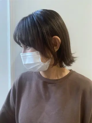 ショート カラー 小顔レイヤー/ ベージュ🤍Rieのヘアスタイル