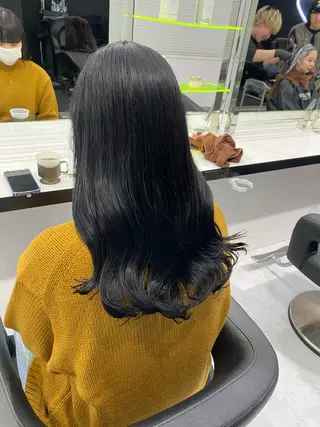 セミロング カラー パーマ ヘアアレンジ 透明感ブリーチカラー 🌈TOMOHIROのヘアスタイル