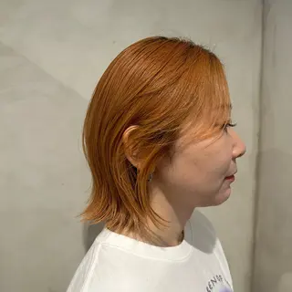 ミディアム カラー Aust hair Stella新宿所属・Yuki☺︎パーマ レイヤーカットのヘアスタイル