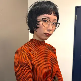 ショート カラー パーマ/透明感カラー 元町🌱takutoのヘアスタイル