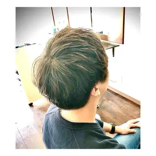 ショート カラー パーマ ヘアアレンジ メンズ men's特化　石井 貴章のヘアスタイル