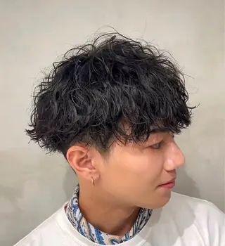 ミディアム パーマ ヘアアレンジ メンズ fifth 石川 凪のヘアスタイル