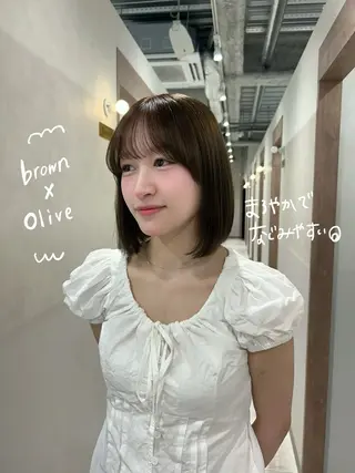 ミディアム カラー SALOWIN栄 三丁目 木戸里実のヘアスタイル