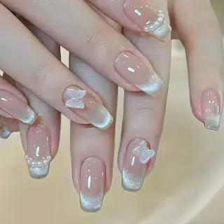 ネイル フィルイン・深爪矯正 長さ出し🎀のネイルデザイン