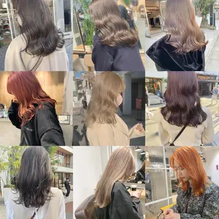 ミディアム カラー ネイル ハイトーンボブ 前田 表参道　グレージュのヘアスタイル