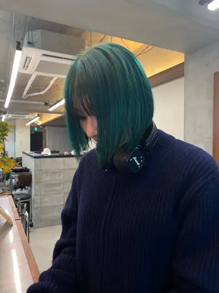 カラー YUUKI/ウルフ .ボブパーマのヘアスタイル