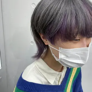 ショート カラー センターパート／マッ シュ／パーマ　あさみのヘアスタイル