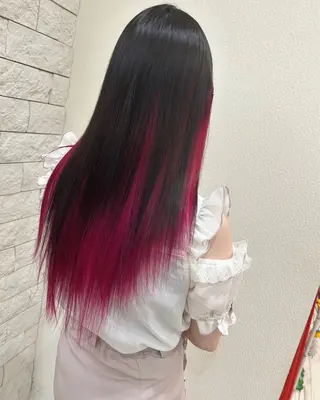 ロング カラー ヘアアレンジ 今村公介 ブリーチ特化、派手髪のヘアスタイル