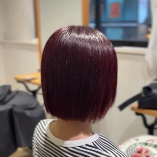 ミディアム カラー 横浜パーマ🌐ボブ✨ 暖色カラーもえかのヘアスタイル