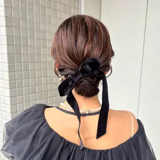 ヘアアレンジ 艶感カラー/オリーブ アレンジ：♡のヘアスタイル