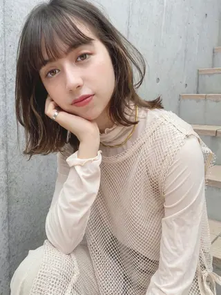 ミディアム 鈴木早記　insta →saki_03sのヘアスタイル