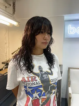 セミロング パーマ rin🩰ハイトーン /レディースパーマのヘアスタイル