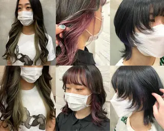 セミロング カラー ヘアアレンジ 【ピンク/韓国ヘア/ ヘアセット】亜海のヘアスタイル