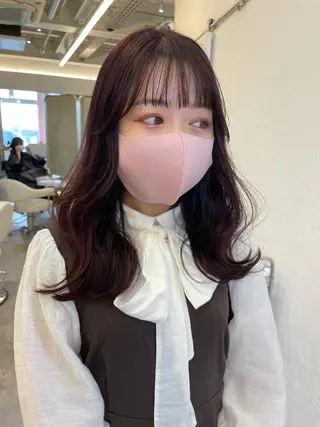 セミロング カラー ヘアアレンジ 怪我のため6月末 復帰予定田中瑞希🍃のヘアスタイル