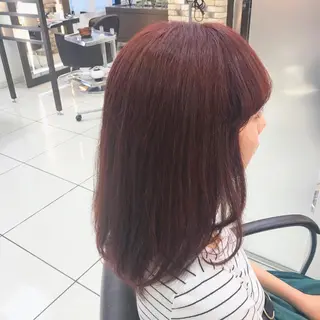 セミロング カラー 馴染ませNo.1🧃 エクステ・アレンジのヘアスタイル