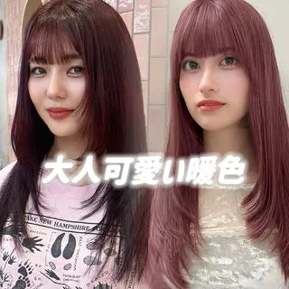 ロング カラー 柔らかい艶暖色 レイヤー🫧姫汝のヘアスタイル