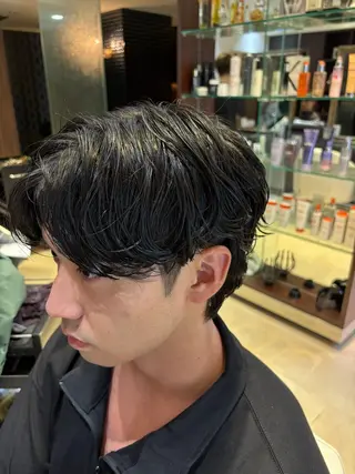 ショート パーマ メンズ カルマパーマ韓国ヘア shiryuのヘアスタイル