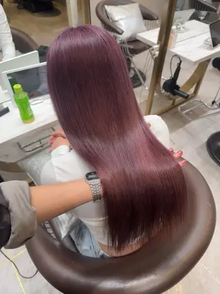 セミロング カラー ヘアアレンジ 天神/ブリーチ/ ブリーチなしカラーのヘアスタイル