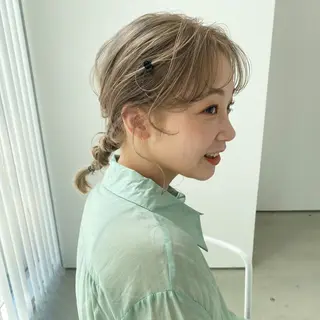 ミディアム カラー ヘアアレンジ 坂本 圭太朗のヘアスタイル