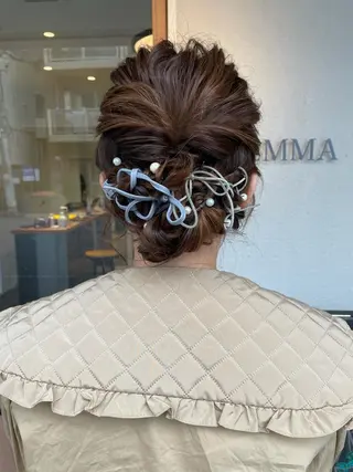 ロング カラー ヘアアレンジ たかいわ みきのヘアスタイル