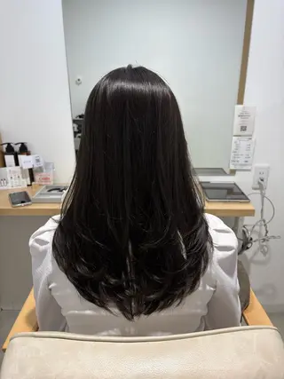 セミロング カラー 藤原仁美/レイヤー /透明感カラーのヘアスタイル